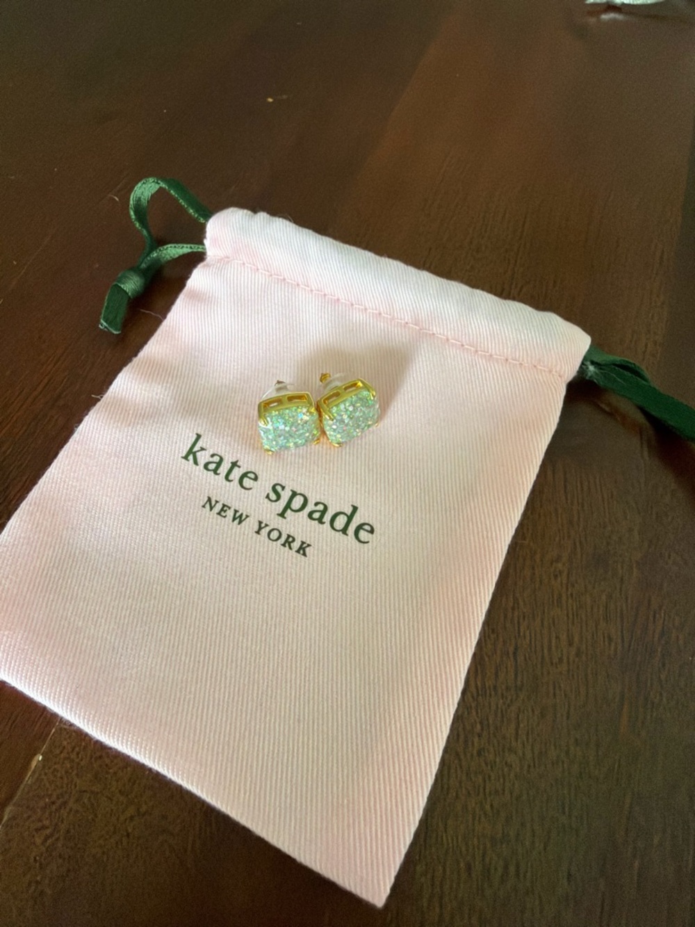 kate spade gold-tone iridescent druzy stud earrings